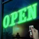 30" x 10" Large LED Open Signs with Remote Control 14 Modes Dimmable Open Sign for Business Window Stores Retail and Restaurant Green
