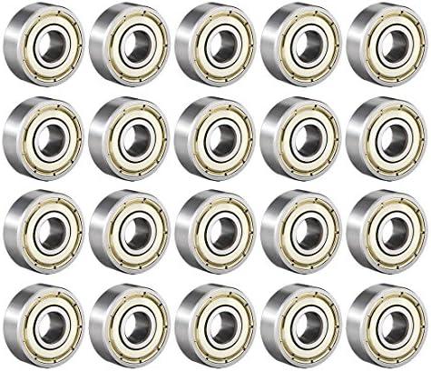 uxcell 606ZZ Deep Groove Ball Bearing Double Shield 606-2Z 80016, 6mm x 17mm x 6mm High Carbon Steel Z1 Bearings (Pack of 20)