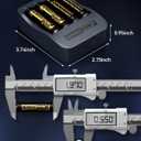 2 x Henreepow AA 1.5V Lithium Rechargeable Battery, Real High Capacity 3000mWh(2000mAh) Li-ion AA Batteries with 1.8H Individual Fast Charger,1600 Cycles, Long Lasting, Constant Output (4 Pack-Black)