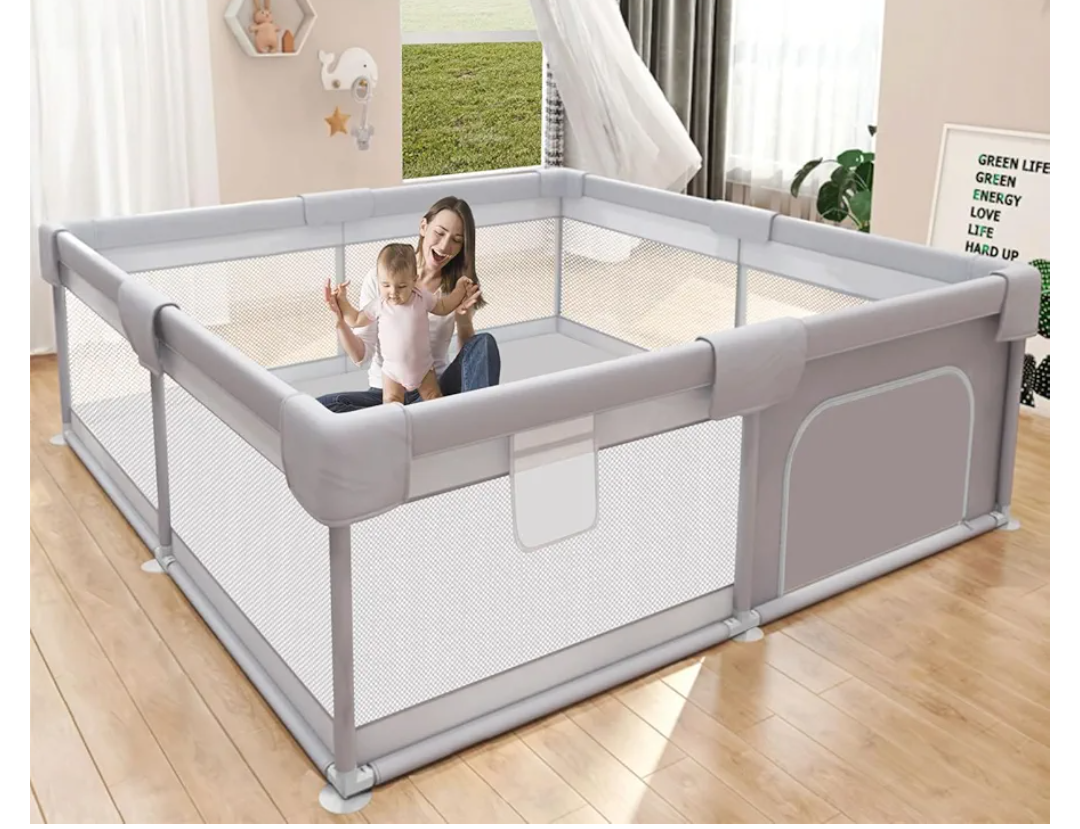 Baby Playpen 50x50 Inch, Play Pens for Babies and Toddlers Baby Fence Play Yards for Indoor & Outdoor with Breathable Mesh Anti-Fall Playpen