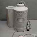 24.5" White Ceramic Table Lamp 3-Way Dimmable Nightstand with White Linen Shade Bedside Lamp for Bedrooms & Living Room Office Reading(Bulb Included)