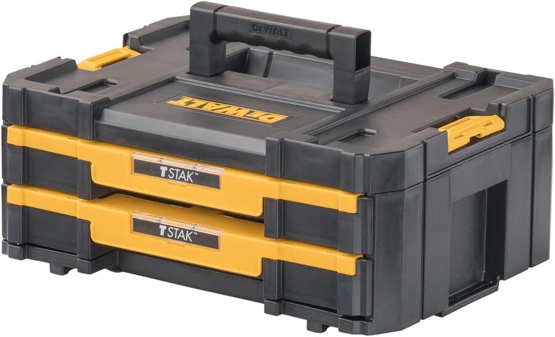 DEWALT TSTAK Tool Storage Organizer with Double Drawers, Holds Up to 16.5 lbs. (DWST17804) (17.3 x 12.3 x 6.9 inches)