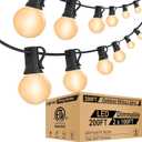 Lightdot 200FT Outdoor String Lights, LED Bistro String Lights with Shatterproof G40 Vintage Bulbs, 2200K Dimmable, Outside Hanging Light Waterproof for Porch,Garden, Backyard, Balcony- ETL Listed