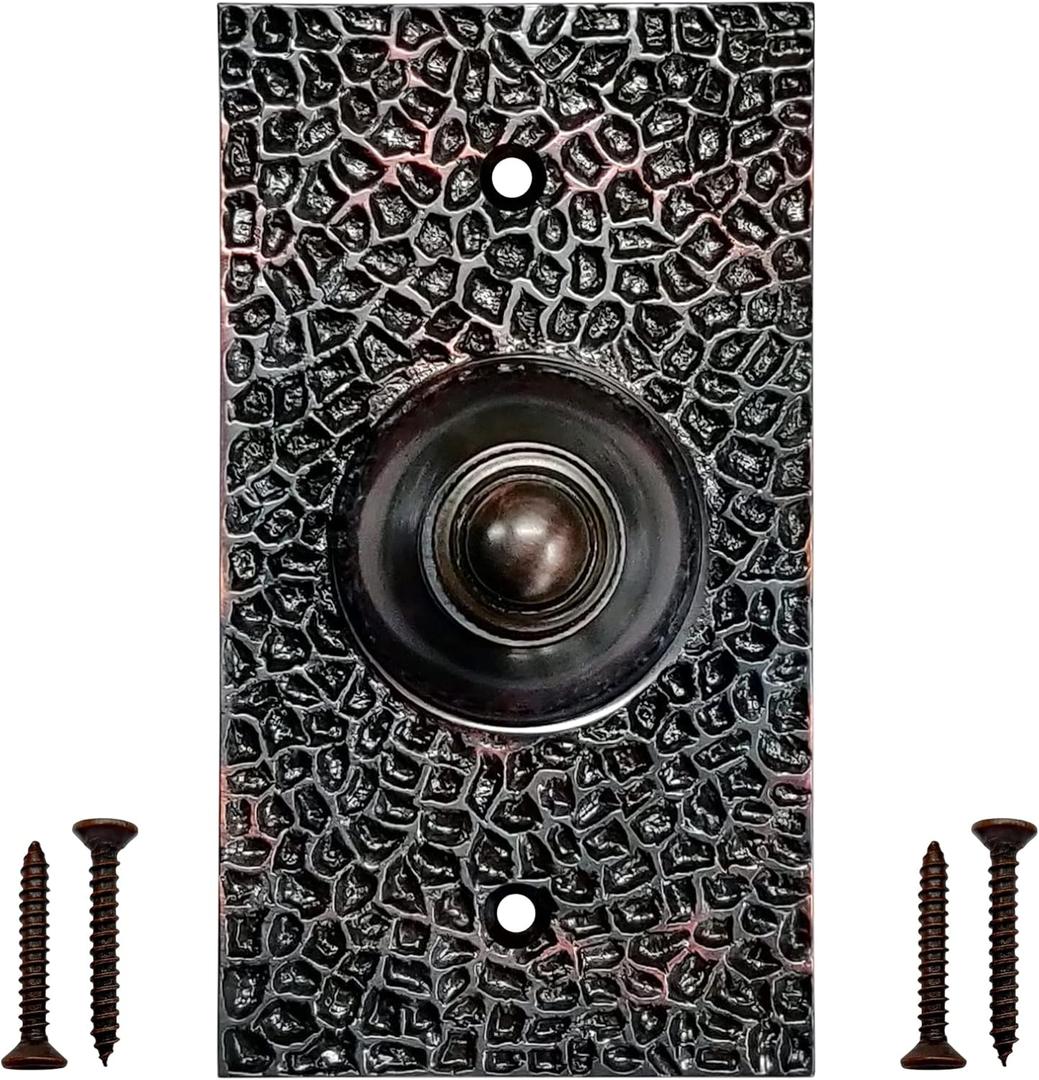 Akatva Door Bell Button  Bell Push Button  Doorbell Chime Wired - Doorbell Button Wired  Door Bell Ringer Button  Doorbell Button Replacement  Wired Doorbell Button - Oil Rubbed Bronze Finish