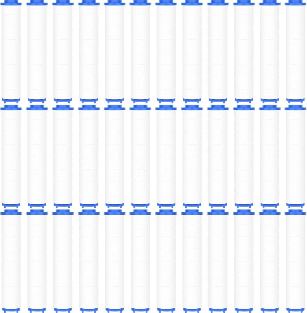 Macarrie 36 Pcs Shower Head Filters 3.7 Inch PP Cotton Filter Cartridge Filter High Pressure Handheld Turbo Fan Shower Heads Filter for Detachable Propeller Jet Sets