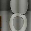 Bemis 7300SLEC Slow Close Toilet Seat, Easy Clean Hinges and Durable Plastic Seat, Made in USA, Elongated, White