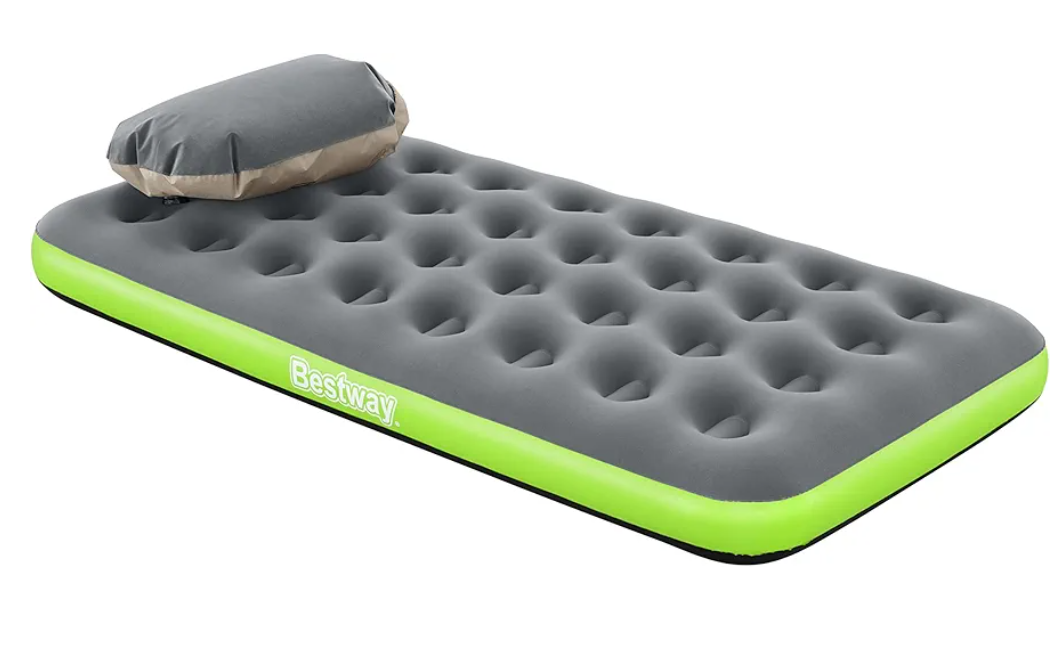 Bestway Roll & Relax Camping Air Mattress Twin 8.75" with Bag Pump