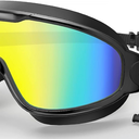 VegoVia Adult Swim Goggles 1 Pack, Anti-Fog 180 Wide View UV Protection Pool Swimming Goggles for Adult Youth Men Women (Pink/Mirrored & Aqua/Mirrored)