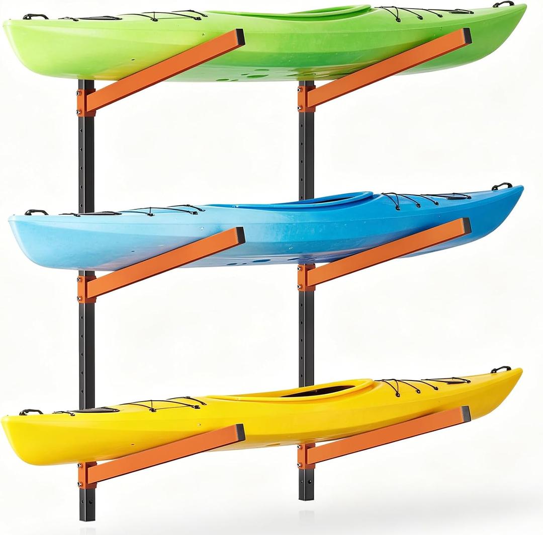Kayak Storage Rack, Wall Mount Kayak Rack, Heavy Duty Adjustable Kayak Rack for Indoor Outdoor Storage, Garage, Paddle Board, Surfboard