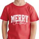 Boys Christmas Shirt for Kids Girls Toddler Ugly Funny Xmas T-Shirt Short Sleeve Cotton Tee Top 2-8 Years (Red)