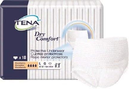 TENA Dry Comfort Large Underwear, 18 Count, Unisex