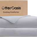 Cooling Comforter Twin Size for Hot Sleepers, 68"x90" Summer Cooling Blanket for Night Sweats, Silk Soft Lightweight Breathable All-Season Grey Cooling Quilt Blanket