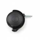 MroMax 1.97 inch Wheel Dia PP Swivel Caster Wheels Plastic 360 Degree 8mm x 15mm Threaded Stem Caster Twin Wheel 50mm for Office Chair Commodity Shelf Black Tone with Brake 1Pc