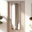 Otlsh 14"48" Arch Wall Mirror, Over The Door, Thin Frame Aluminum Alloy for Bedroom, Living Room, Entryway - Black
