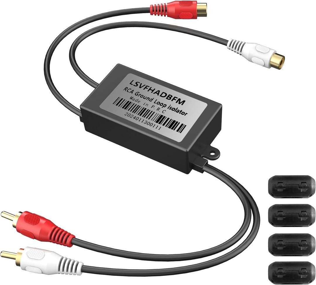 Gold Coating RCA Noise Filter Hum Eliminator Ground Loop Noise Isolator Feedback Loop Isolator for Stereo Home Theater Car Audio Player Eliminate Hum from Car Audio Systems/Home Stereos