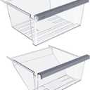 2 x [2 PACK] W11162443 W11162446 WRS315SDHZ08 WRS325SDHZ05 WRS315SDHZ05 WRS315SDHM01 WRS321SDHZ08 WRS325SDHZ08 Crisper Drawer Compatible with Whirlpool Refrigerator Drawers Replacement Fridge Drawers