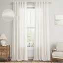 Natural Linen Sheer Curtains 84 inch Long for Living Room Bedroom Back Tab Light Filtering Privacy Farmhouse Rod Pocket Ivory Off White Neutral Drapes with Hooks 2 Panels Cream Beige