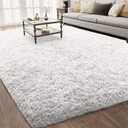 Ophanie 6x9 Rugs for Living Room,Light White,Large Fluffy Fuzzy Plush Shag Comfy Soft,Non-Slip Indoor Floor Carpet,for Kids Boys Girls DormRoom,Bedroom,PlayroomHome Decor Aesthetic