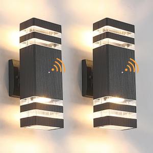 Dusk to Dawn Outdoor Lighting 2 Pack, Porch Lights Outdoor Wall Lamps for Patio Waterproof 3000K Warm White Exterior Light Fixture Sconce for House Hallway Garden Corridor, (Black)