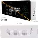 Decibel Meter Wall Hanging Sound Level Meter 11 inch Large LED Display Noise Temperature Humidity Meter with Alarm Icons Indicator Wide Applications for Classroom, Studio, Home, Factory