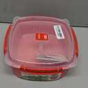 Sistema Microwave Food Steamer with Removable Steamer Basket | Large 3.2 L | Red/Clear