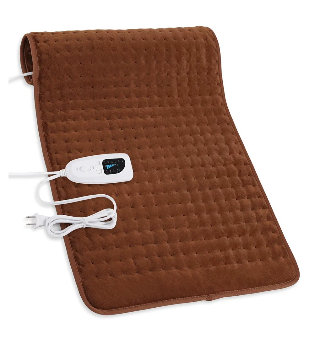 Deepsoon Heating Pad,Electric Heating Pads for Back,Neck,Abdomen,Moist Heating Pad for Shoulder,Knee,Arms,Legs,Dry/Moist Heat & Auto Shut Off,Christmas Gifts for Men and Women,Brown,33x17 Inch