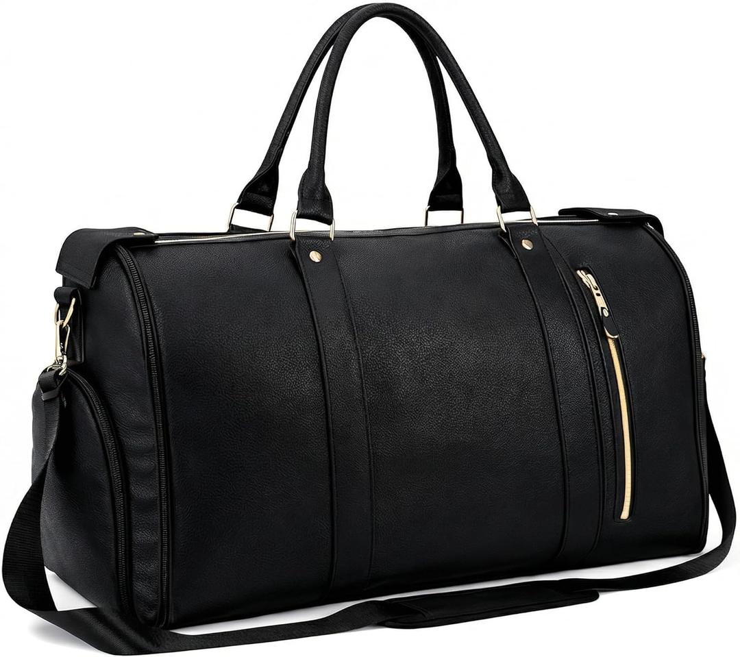 Luhxe Travel Convertible Carry On Garment Bag 2.0 with Shoe Pouch & Detachable Shoulder Strap - Improved Zipper and reinforced straps - Charcoal