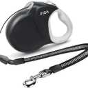 Fida Upgraded Retractable Dog Leash 30ft, Heavy Duty Pet Walking Leash for Medium/Large Breed up to 110 lbs, 360° Tangle-Free Long Retract Dog Lead, Soft Grip, One-Hand Brake, Black