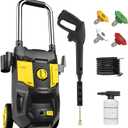 Electric Pressure Washer, 5000PSI 3.0GPM Power Washer Electric Powered with 20FT Hose, Foam Cannon, High Pressure Cleaner Machine for Cars, Patios, Driveways, Fences, Yellow