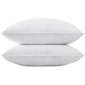 SNUG&COZY Grey Goose Feather Down Pillow for Sleeping(2 Pack)- King Size(20IN36IN), Goose Feather&Down Filling, 100% Down Proof, Machine Wash, White