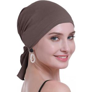 osvyo Chemo Headscarf for Women Hair Loss - Cancer Slip On Headwear Turbans Sealed Packaging (Natural_tawny)