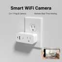 ULar Plug Security Camera, Mini 1080P FHD WiFi Cam with 3-Device Charging, Built-in 32GB SD Card, APP Remote Motion Detection, Wall Powered Wireless Multifunction Smart Cam (No Audio)​