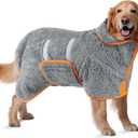 Bienbee Dog Bathrobe, Quick Drying Super Absorbent Dog Robes for After Bath, Warm Keeping Dogs Towel, Dogs Bath Supplies, Gray XL (Grey)