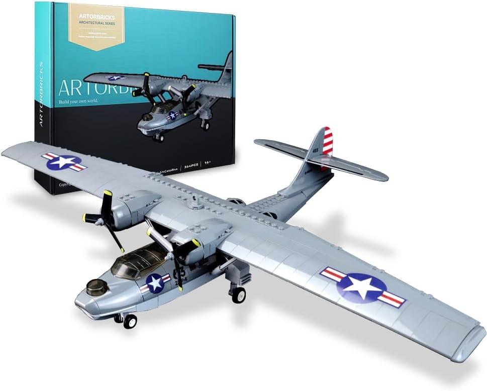ArtorBricks Air Force Series PBY-5ACatalina Fighter Plane Military Building Block Set and Gift for Adults, Compatible (364Pieces)