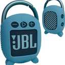 JCHPINE Silicone Cover Case for JBL Clip 4 Portable Bluetooth Speaker, Protective Carrying Case for JBL Clip 4 Portable Bluetooth Speaker Stand Up Holder (Blue)
