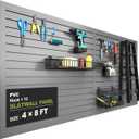 Slatwall Panel Garage Wall Organizer, Grey, 8'H x 4'W