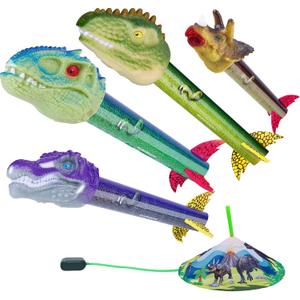 Dinosaur Toy Rocket Launcher for Kids - Launch Up to 100 Ft, 4 Rockets, Outdoor Outside Toys for Kids, Dinosaur Toys, Birthday Gifts for 3 4 5 6 7 8-12 Year Old Boys Girls