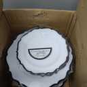 Contemporary White/Black Rim Combo Plates 7.5" & 10.5" Case of 128 (4 packs x 32)