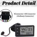 Electric LCD Display Meter, S866 LCD Display Meter, Speedometer Odometer, 24V 36V 48V Electric Scooter Control Panel with Plug for 22.2mm/0.9in Handlebars