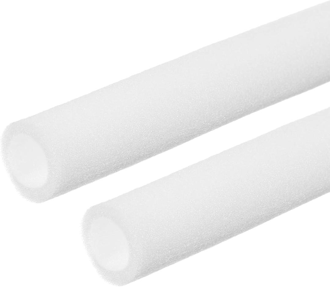 PATIKIL Pipe Insulation Foam Tube, 2 Pack Heat Preservation Foam Pipe Outdoor Wrap Pipe Covers 1" (25mm) ID x 1-1/2" (37mm) OD x 6.6 ft for Handle Grip HVAC Units, White