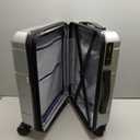 KYME Hardside Expandable Carry On Luggage 22x14x9 Airline Approved 20 Inch Hardshell Carry On Suitcase with Wheels TSA Lock Small Travel Rolling Luggage with Cup Holder for Women Men Silver