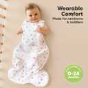 2-Pack Organic Baby Sleep Sacks, 100% Cotton - Soft & Breathable 0.5TOG Baby Wearable Blanket, Toddler Sleeping Sack 6-18 months, Easy to Wear Transitional Swaddles for Newborns (Butterflies, M)