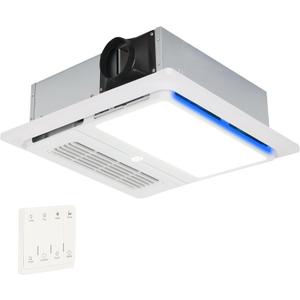 Orsong Bathroom Exhaust Fan with Heater and Light 1800W, 160 CFM, 1.0 Sone Quiet Operation, Bathroom Vent with Heater Quickly Reaches A Comfortable Temperature in Just 1 Minute