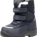 Apakowa Kid's Boys Girls Winter Snow Boots (5 Toddler) (Navy-h3305)