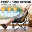 Oversized Camping Chairs for Adult - Heavy Duty Padded Portable Folding Chair XL Collapsible Camp Chair with Cup Holder Side Pocket for Outdoor Lawn Beach Sport Fishing Support 500LBS, Grey
