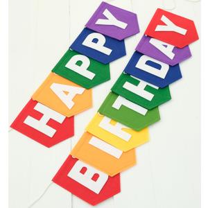 Felt Red Orange Yellow Green Blue Purple Happy Birthday Banner Birthday Decorations for Women Girls Boys Men Pets Handmade Party Backdrop
