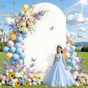 Ivory Arch Cover 6.6FT Spandex Fitted Wedding Arch Stand Covers Round Top Chiara Arch Covers Stretchy Backdrop Cover for Birthday Party Ceremony Banquet Decoration