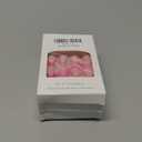 French Tip Press on Nails Medium Square Fake Nails with Glue Rose Red Gradient Designs False Nails Reusable French Line Acrylic Nails Full Cover Glue on Nails Nude Artificial Nails for Women 24Pcs Pack of 3