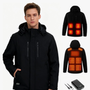 Heated Jacket for Men, Winter Outdoor Soft Shell Mens Heating Coat with Rechargeable Pack S