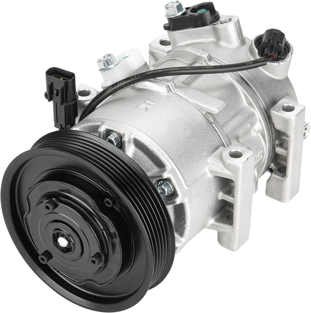 TadaMark Air Conditioning Compressor With Clutch Fit for Hyundai Accent 1.6L 2012-2017, Fit for Kia Rio 1.6L 2012 2013 2014 2015 2016 2017 Automatic Temperature Control only (no Manual), DVE12 Style